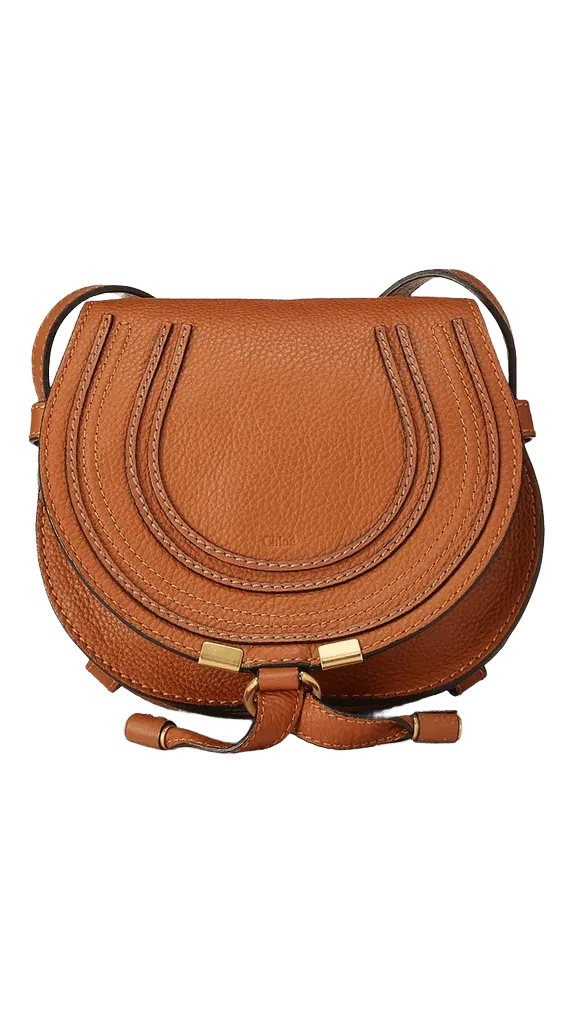 Chloe Brown Leather Marcie Crossbody Bag