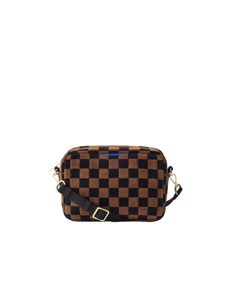 The Crossbody Camera Bag - ReVelvet Umber Check