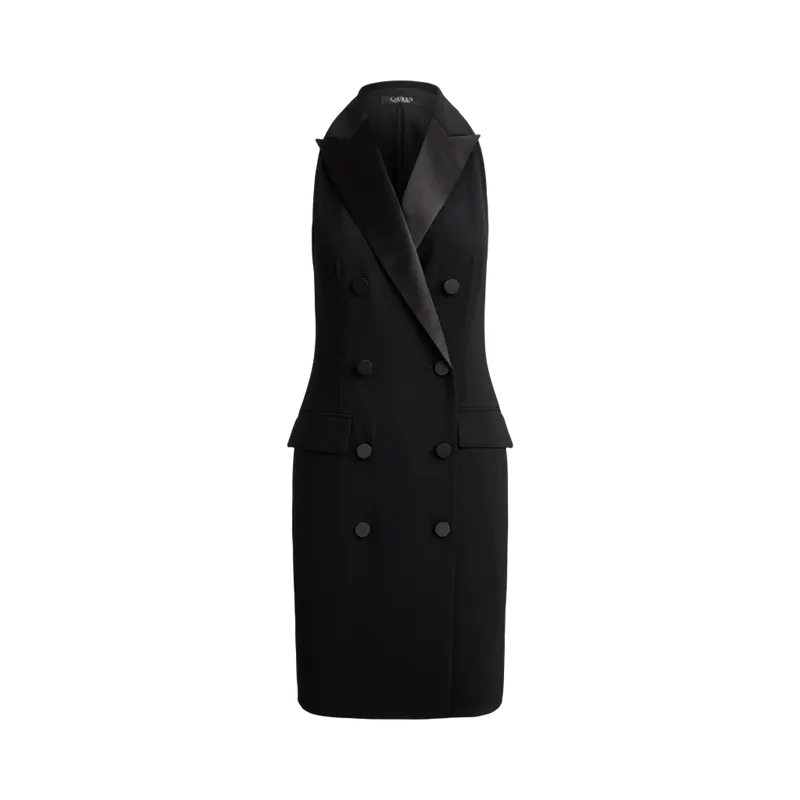 Double-Breasted Crepe Cocktail Dress