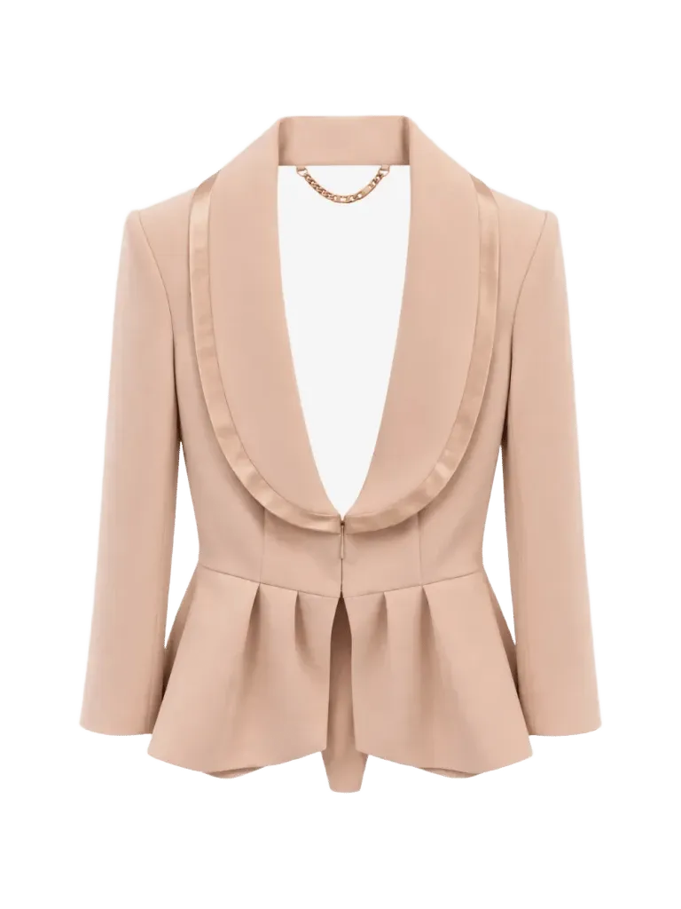 Elisabetta Franchi satin-trim peplum jacket