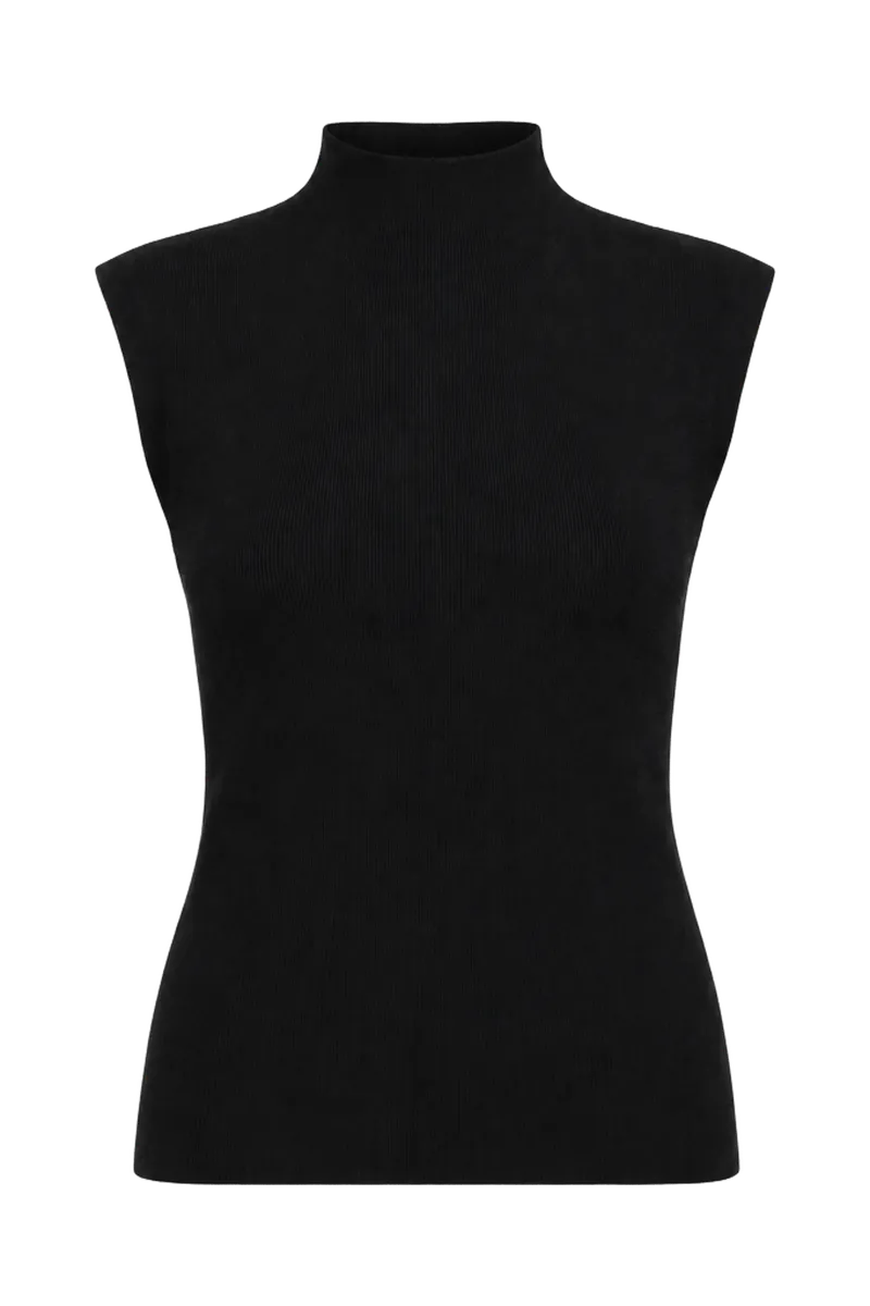 Ribbed Mock Neck Shell