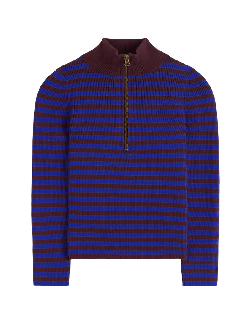 Zelda Half-Zip Ribbed Sweater