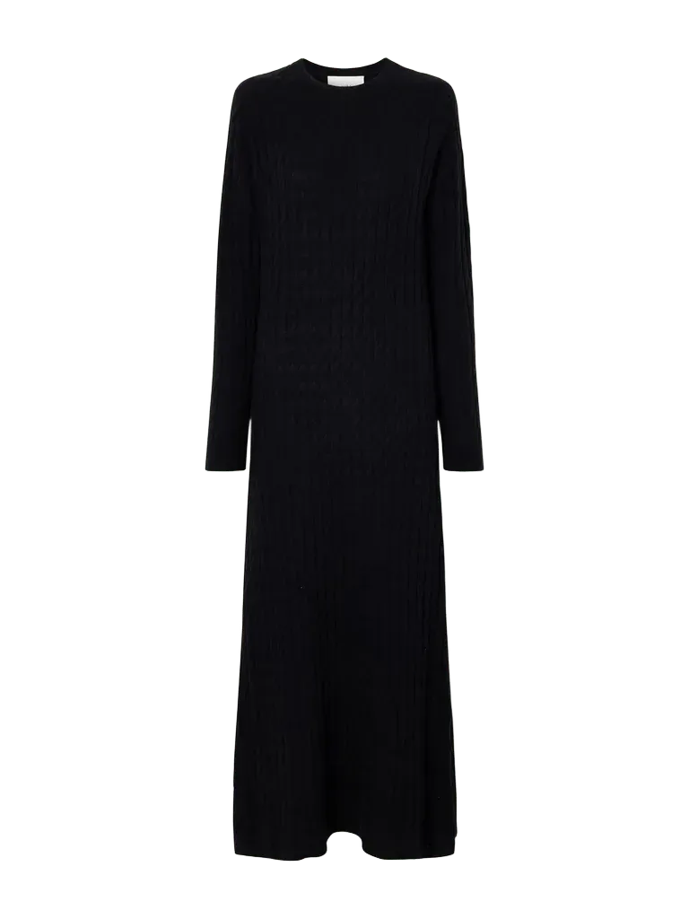 Delfino cable-knit cashmere and silk-blend maxi dress