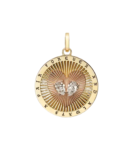 True Love Forever A Pair 18kt gold pendant with diamonds