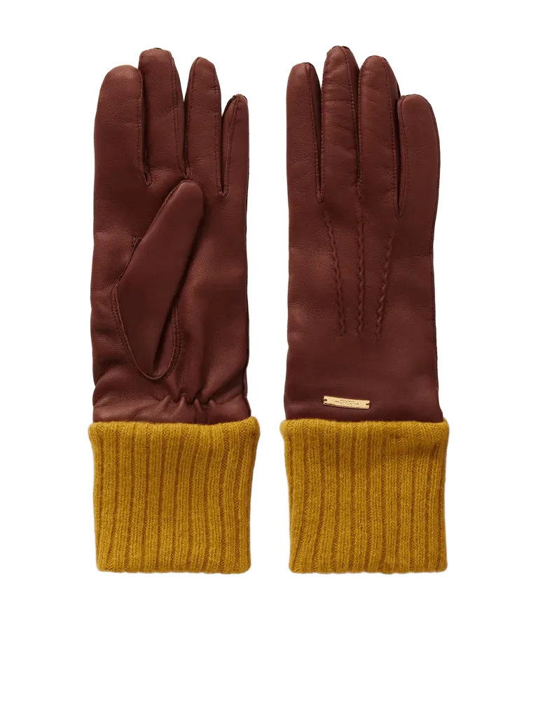 Cashmere-trimmed leather gloves