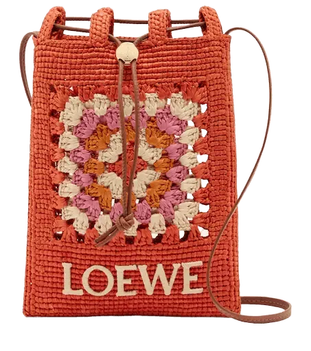 Paula's Ibiza crochet raffia pouch with strap