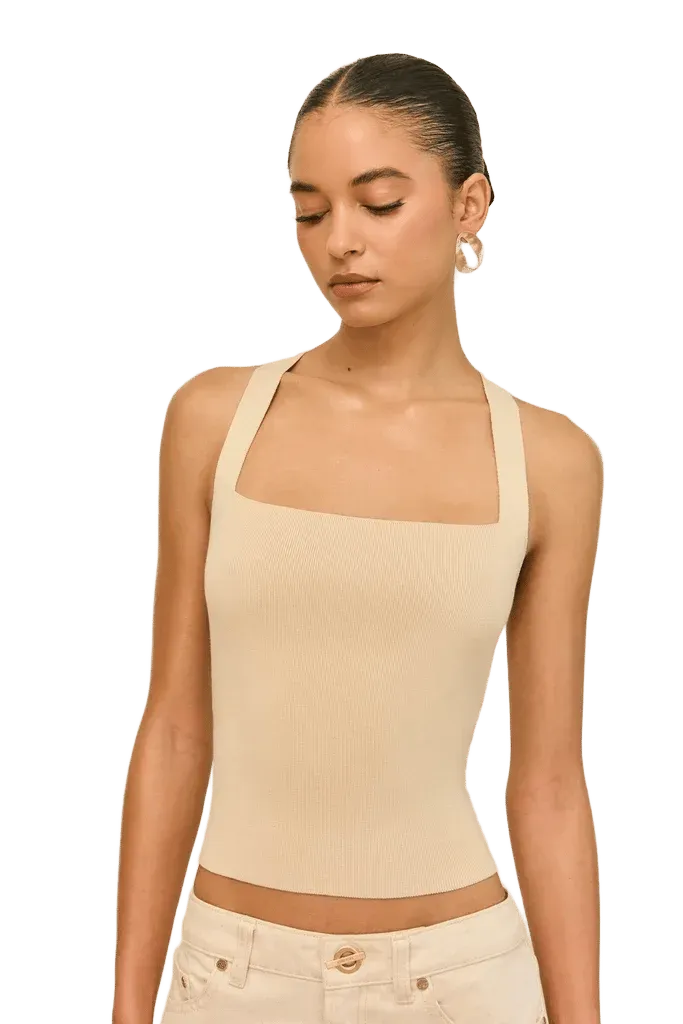 CRAWFORD KNIT TOP - BEACH