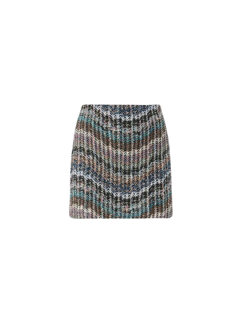 Wool-blend lamé mini skirt with sequins