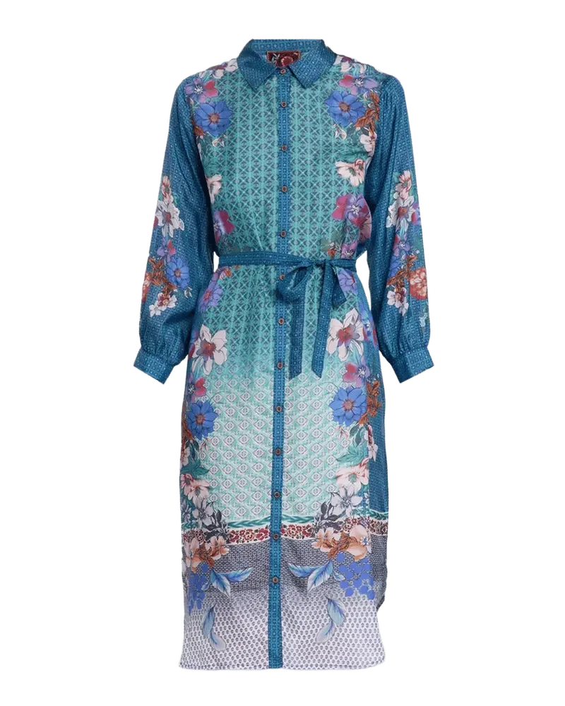 Arani Floral-Print Silk Midi Shirtdress