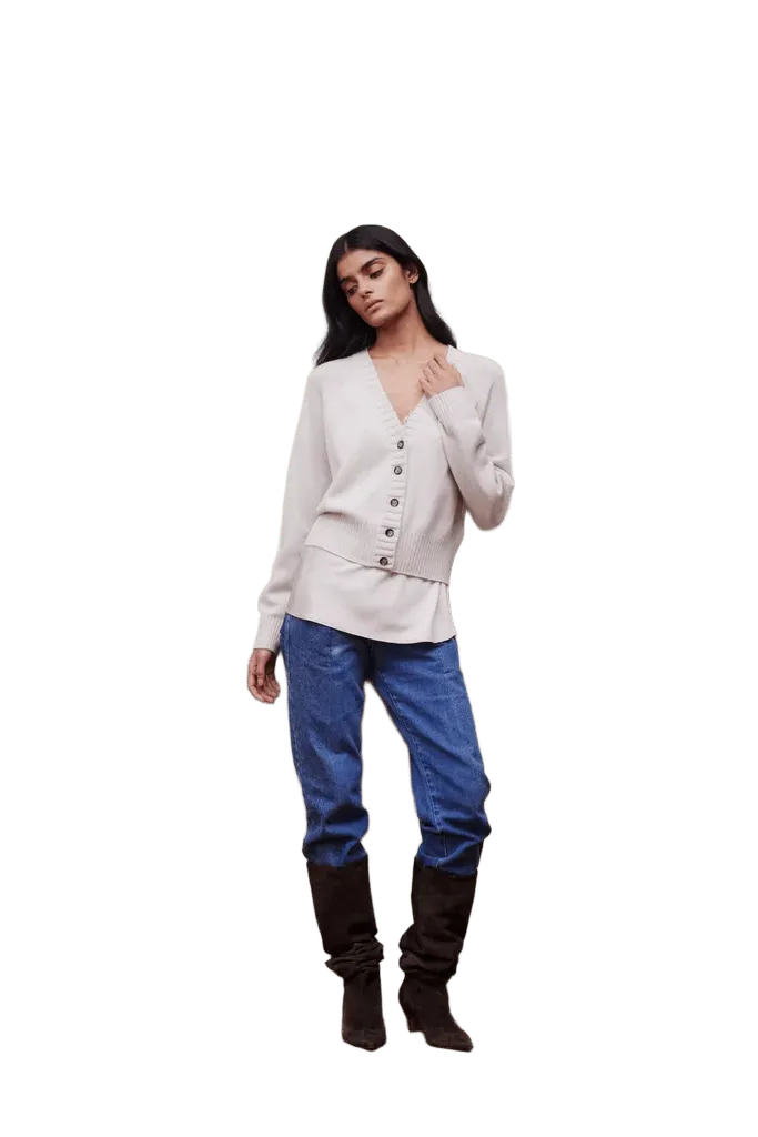 Cashmere Strickjacke in Beige