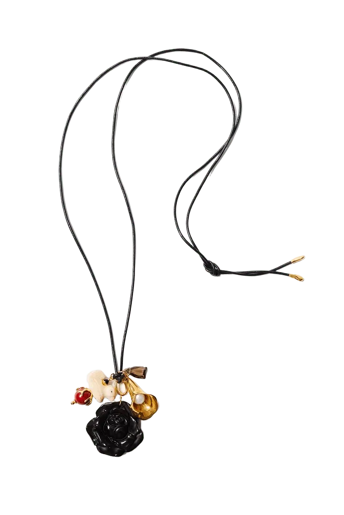 Palais Charm Necklace Black Agate