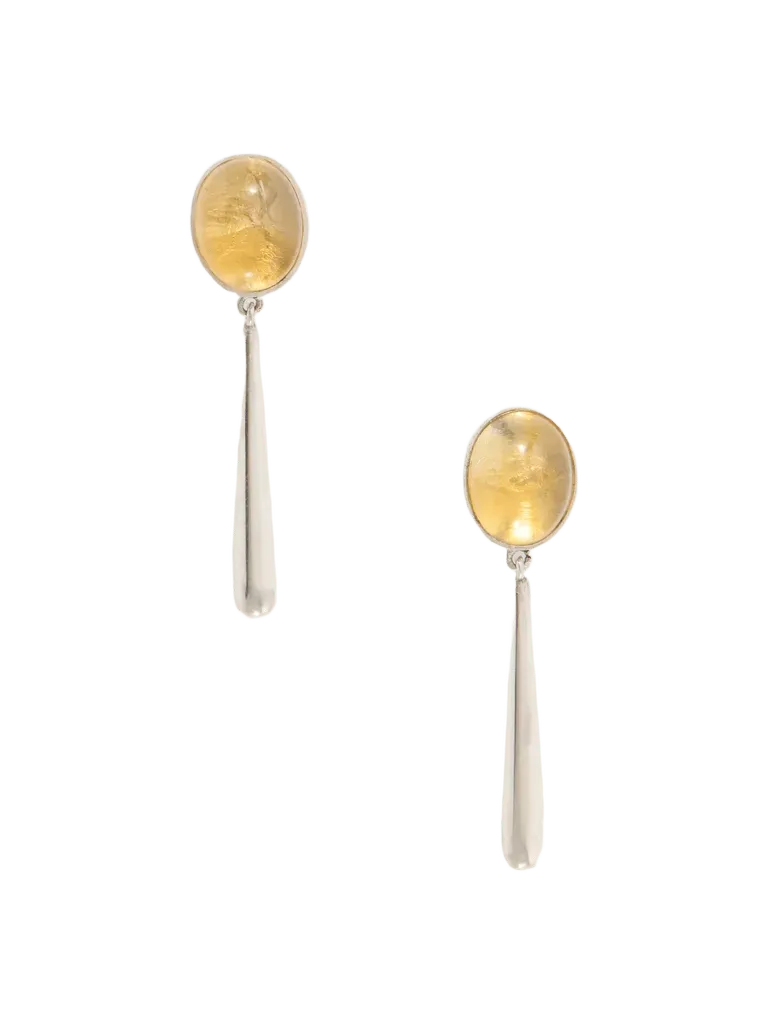 Cousteau sterling silver and citrine earrings - yellow - One Size