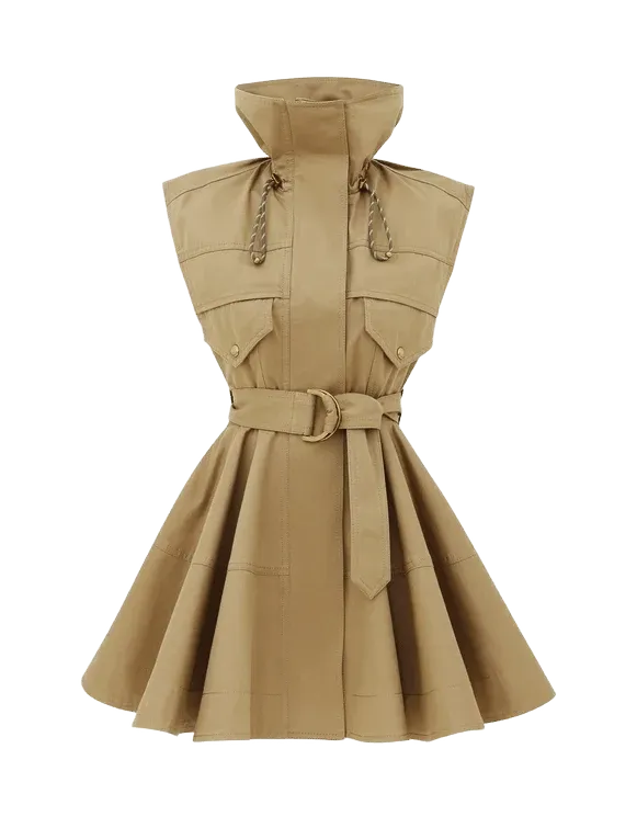 Clash Drill Utility Mini Dress