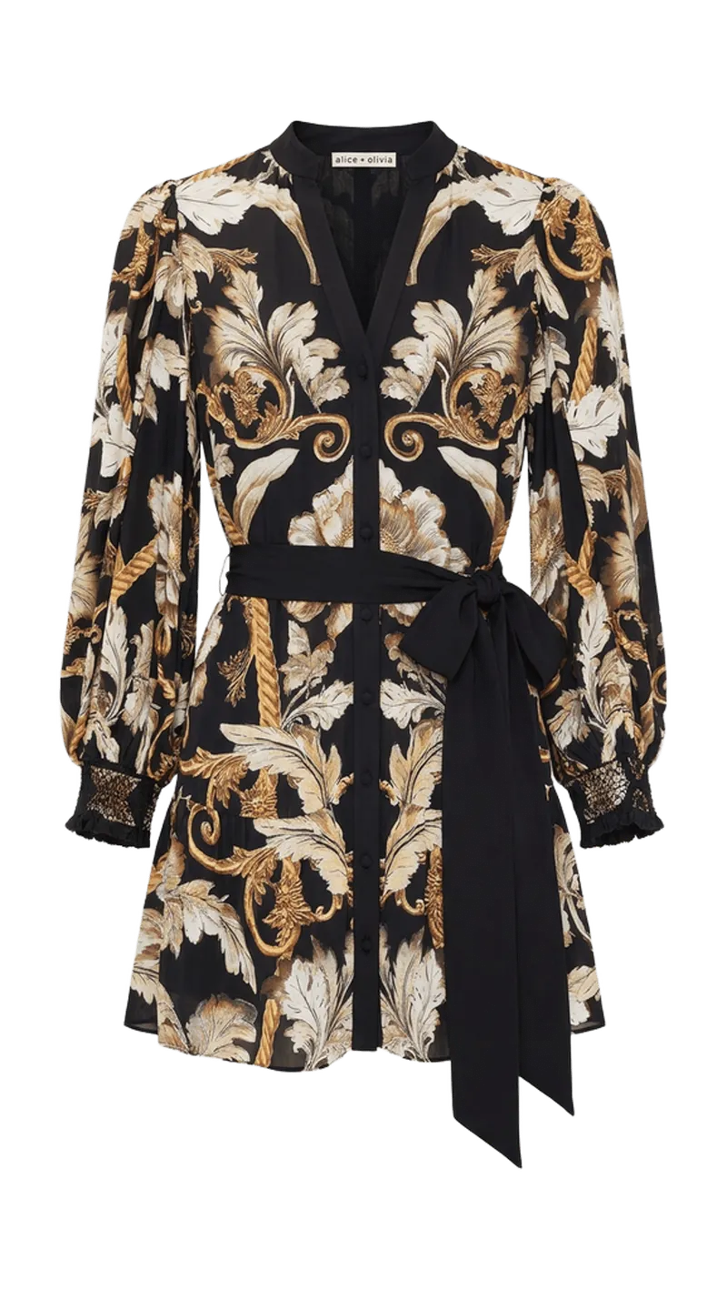 Antonette Tiered Mini Shirtdress