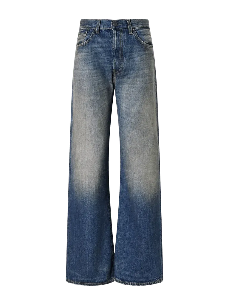 Mid-rise straight-leg jeans