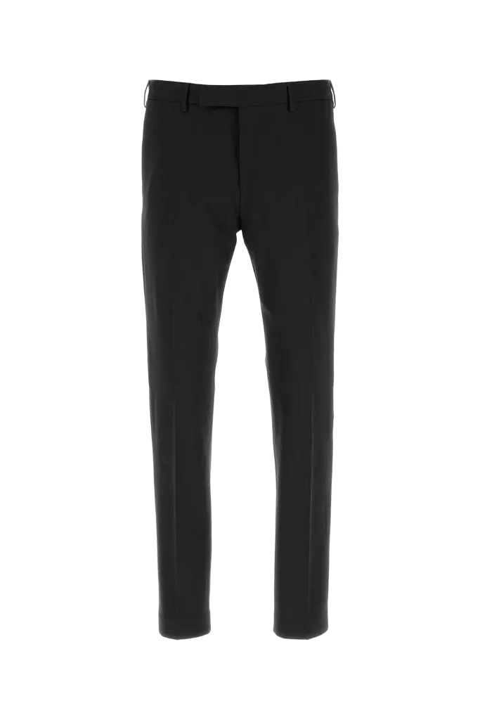 Pt Torino Stretch Wool Trousers — Black