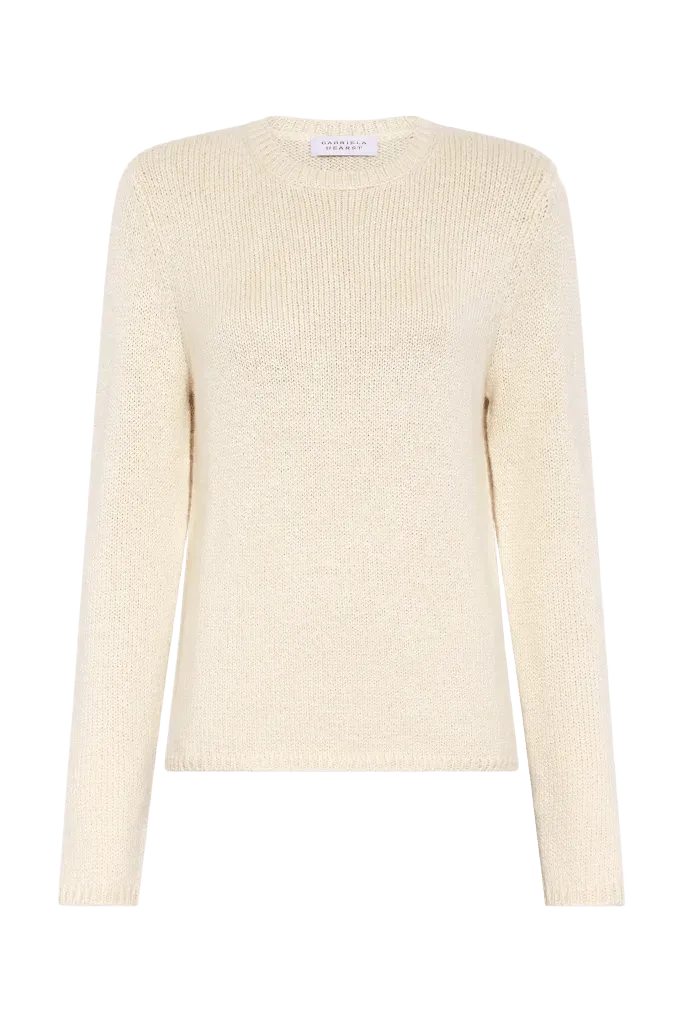 Titus Knit Sweater in Off White Cashmere