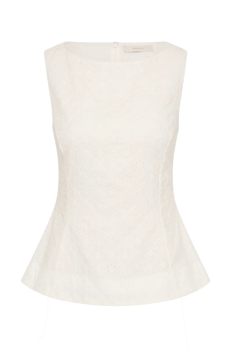 Olivia Top Valentina Broderie White - Final Sale