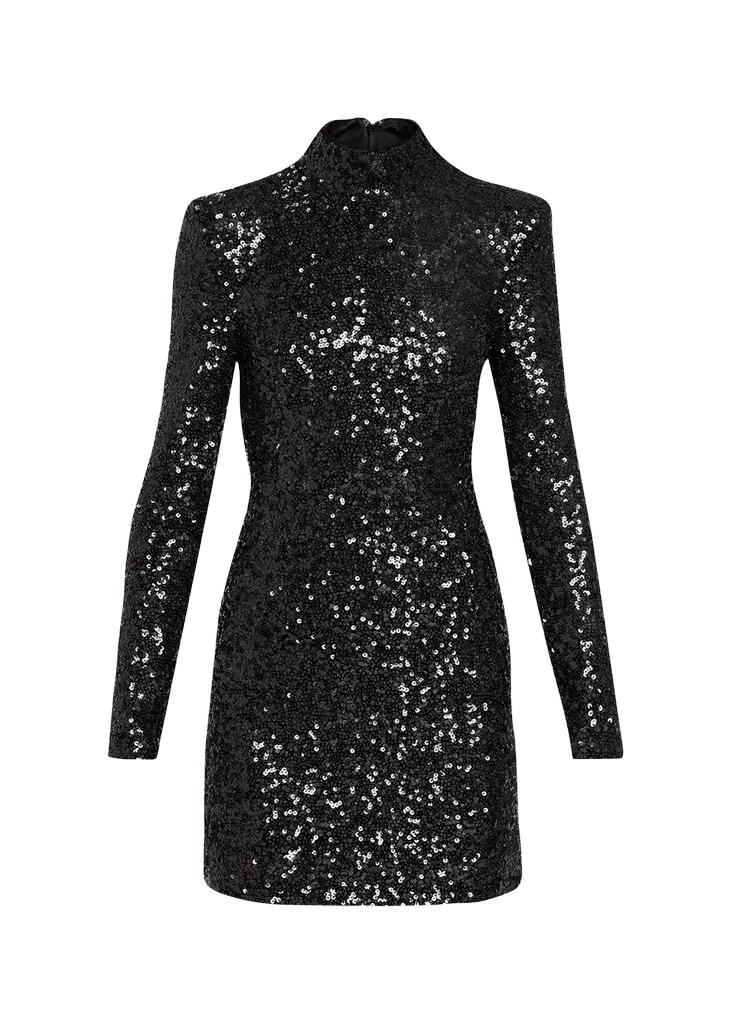 Glory Sequin Mock-Neck Mini Dress
