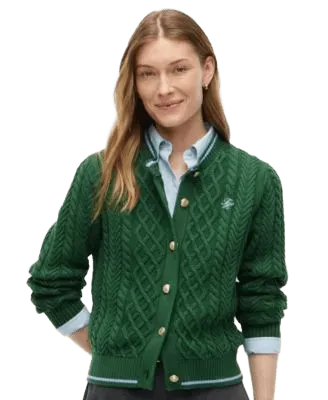 Women's Heritage Cable Long-Sleeve Cardigan Sweater