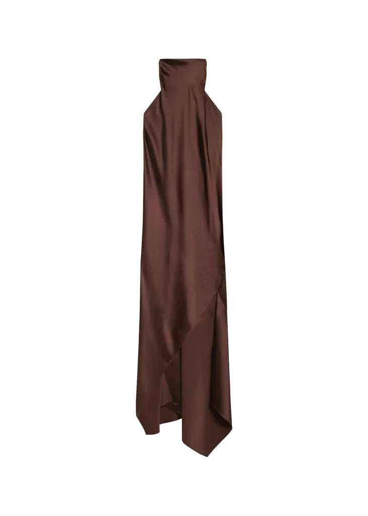 Silk Halterneck Midi Dress