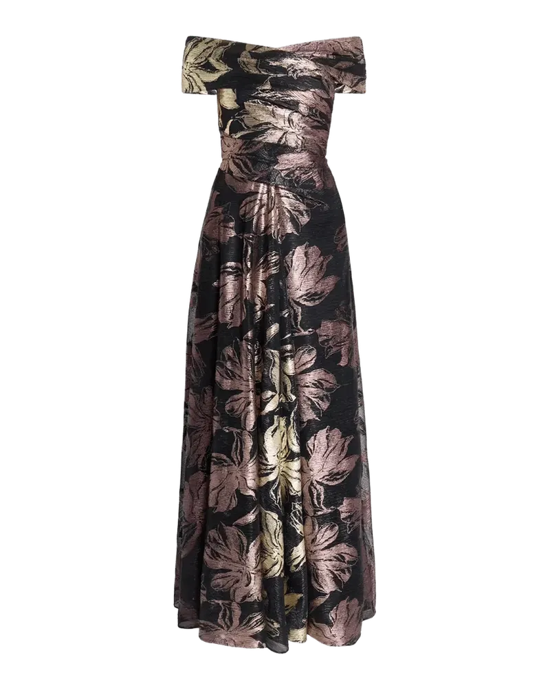 Autumn Leaf Ombre Voile Off-The-Shoulder Gown