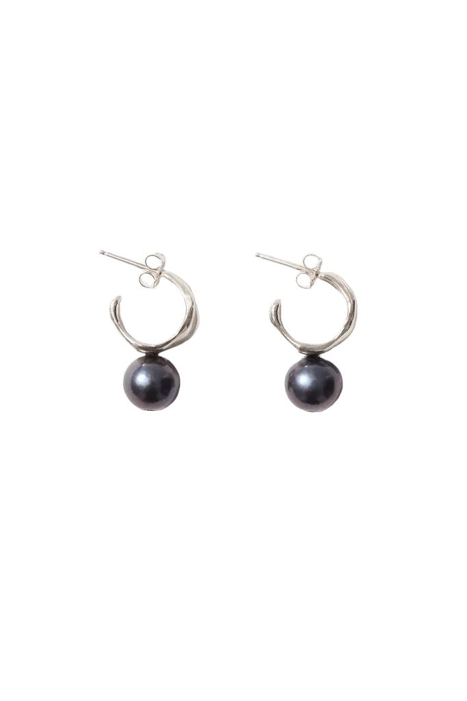 Cuff Hoop Earrings Peacock Pearl