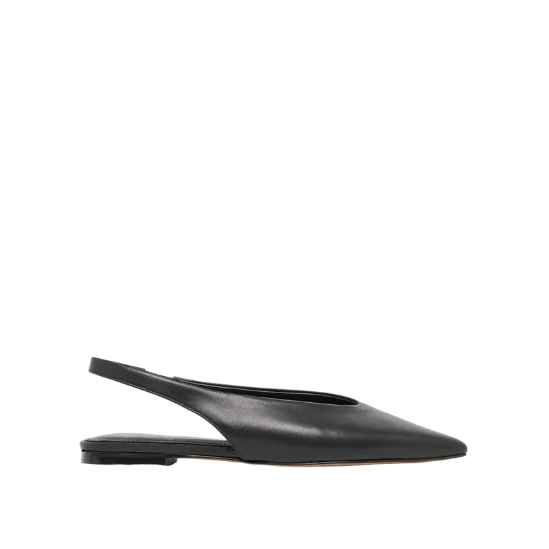 Kendle Flats Black Leather