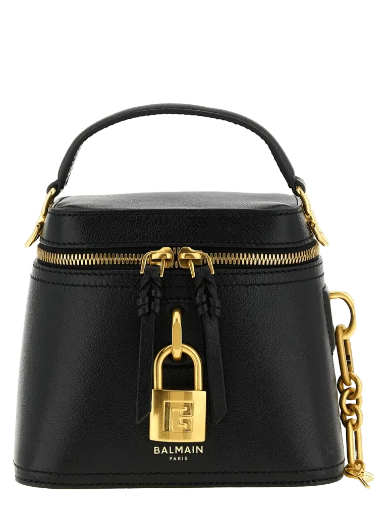 Balmain Pulse Vanity Top Handle Bag — Black