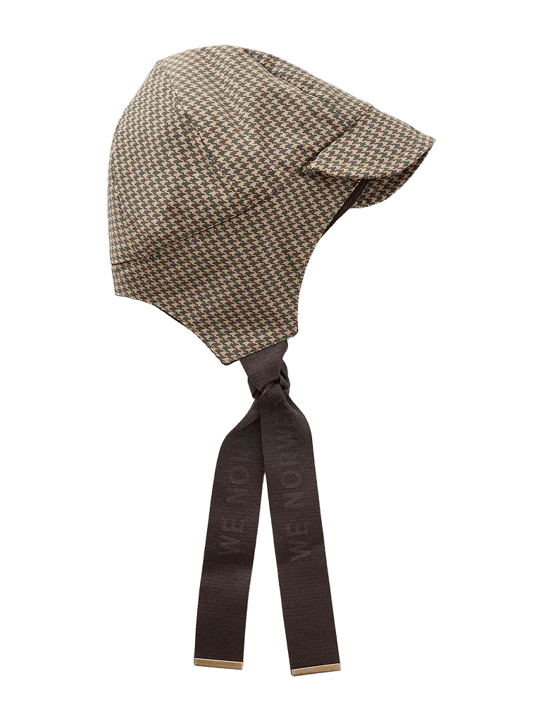 Glenshee padded webbing-trimmed houndstooth shell hat