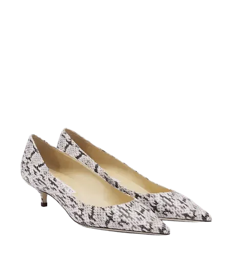 Amelia snake-effect leather pumps