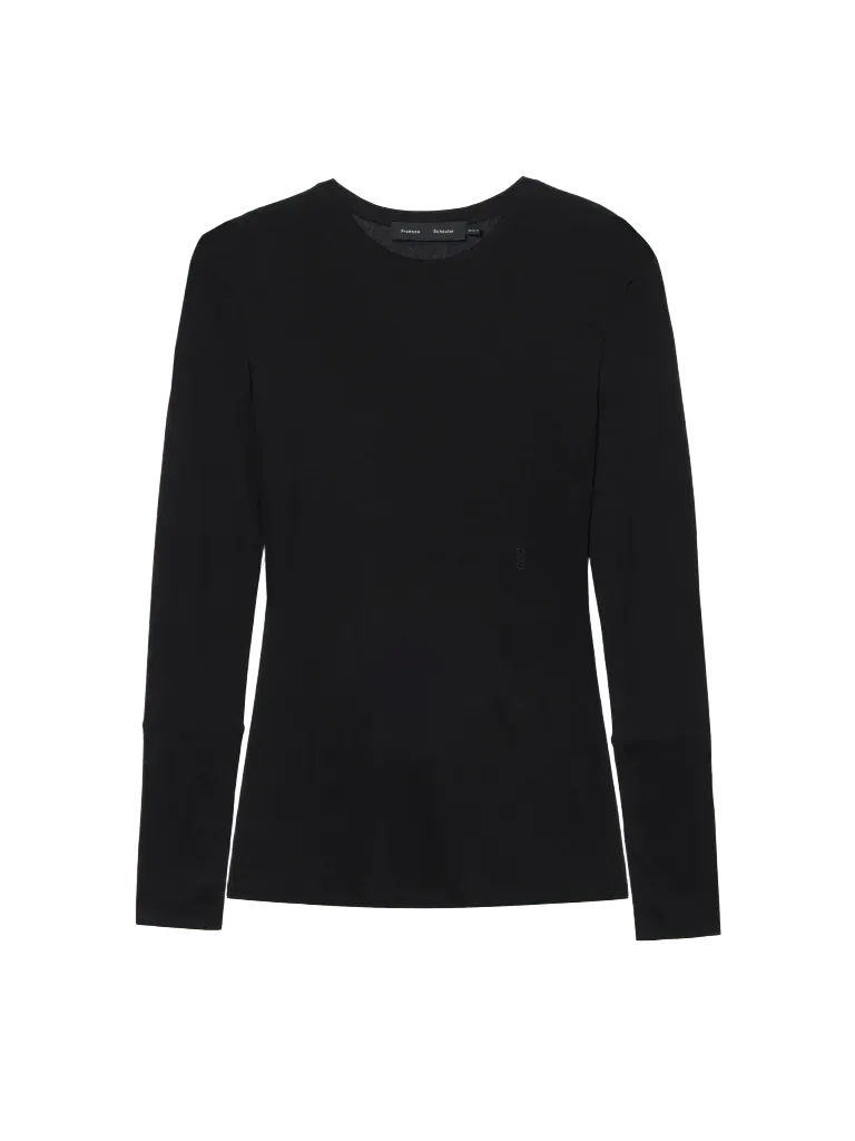 Kaiya Top in Sheer Slub Jersey - Black