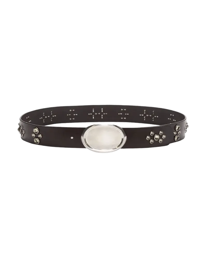 Buckle Bunny Belt with Crystals in Vachetta Leather