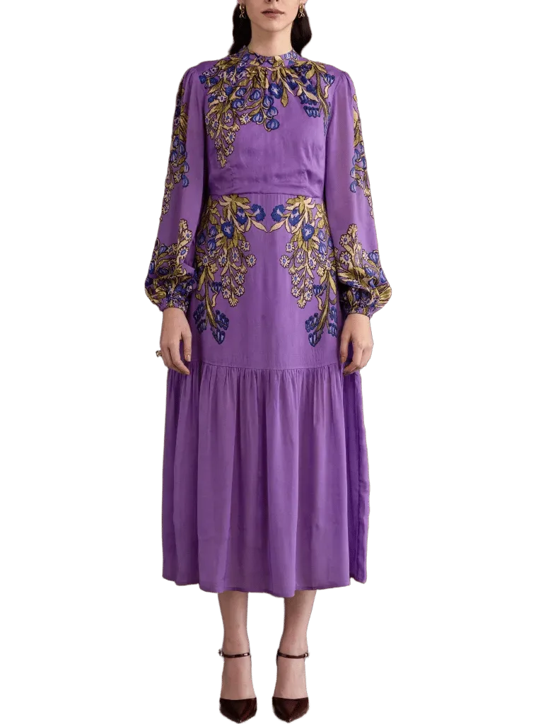 Sumnia Dress in Unicorn Tapestry Violet