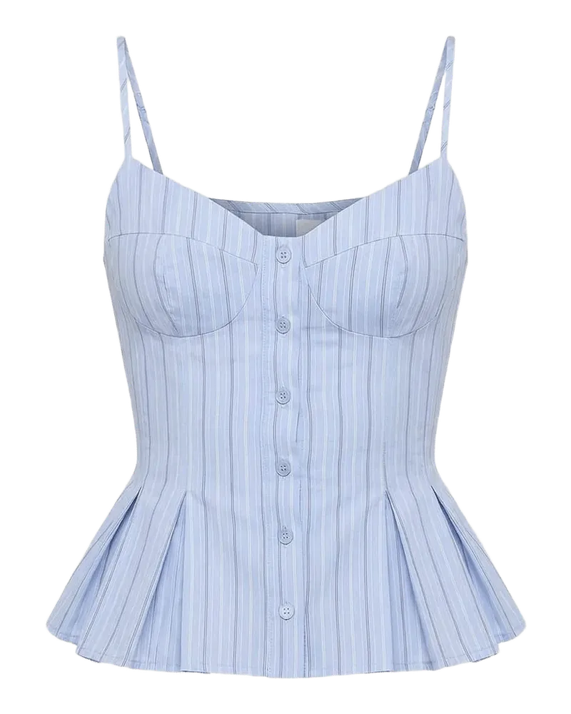 Staci Striped Seersucker Peplum Top