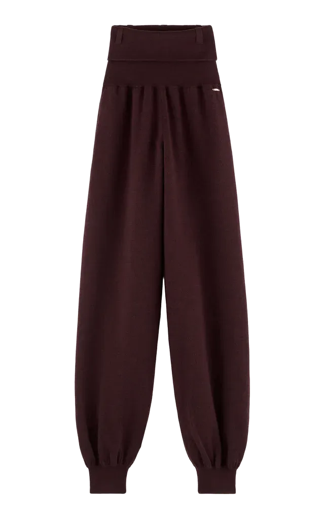 Foldover Knitted Wool Pants