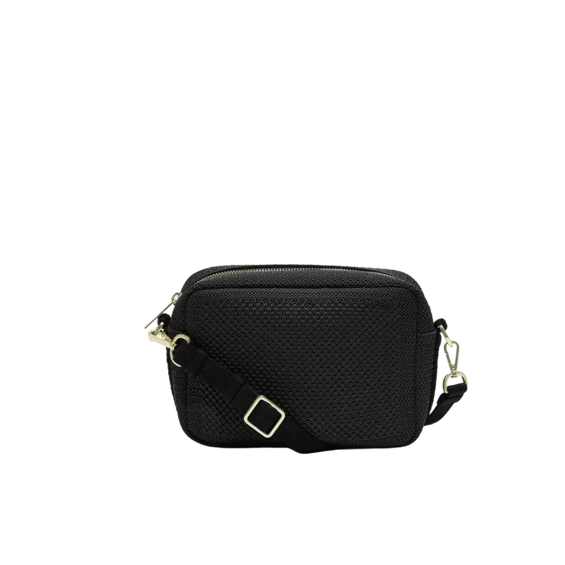 The Crossbody Camera Bag - Black Licorice Open-Knit