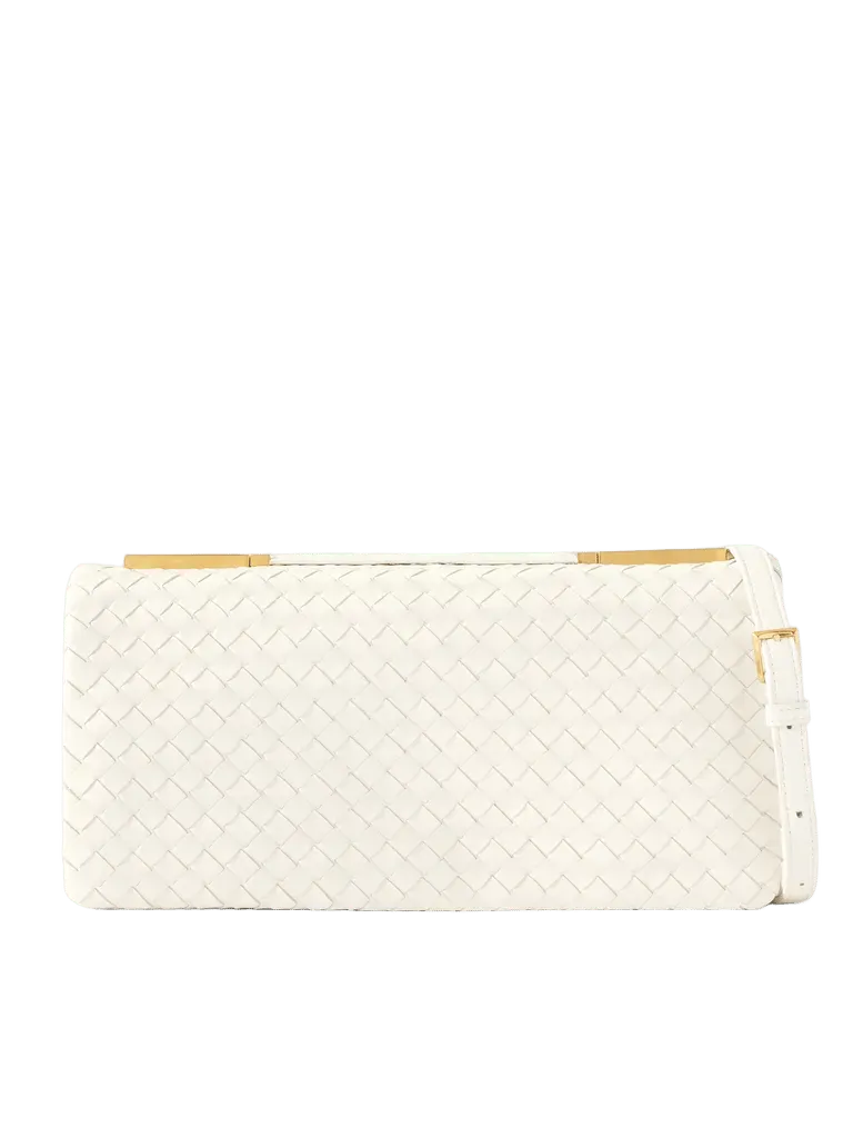 The 70 Intrecciato leather shoulder bag - white - One Size