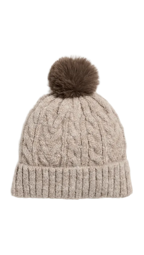 Alpine Cable Beanie With Pom