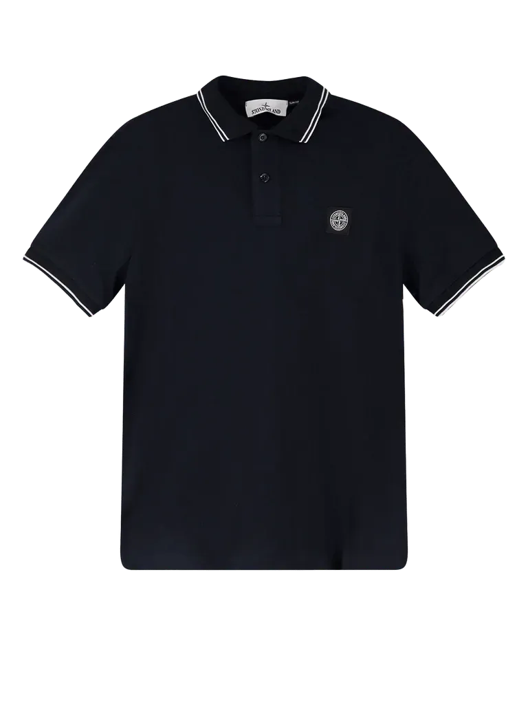 Stone Island Organic Cotton Polo — Navy