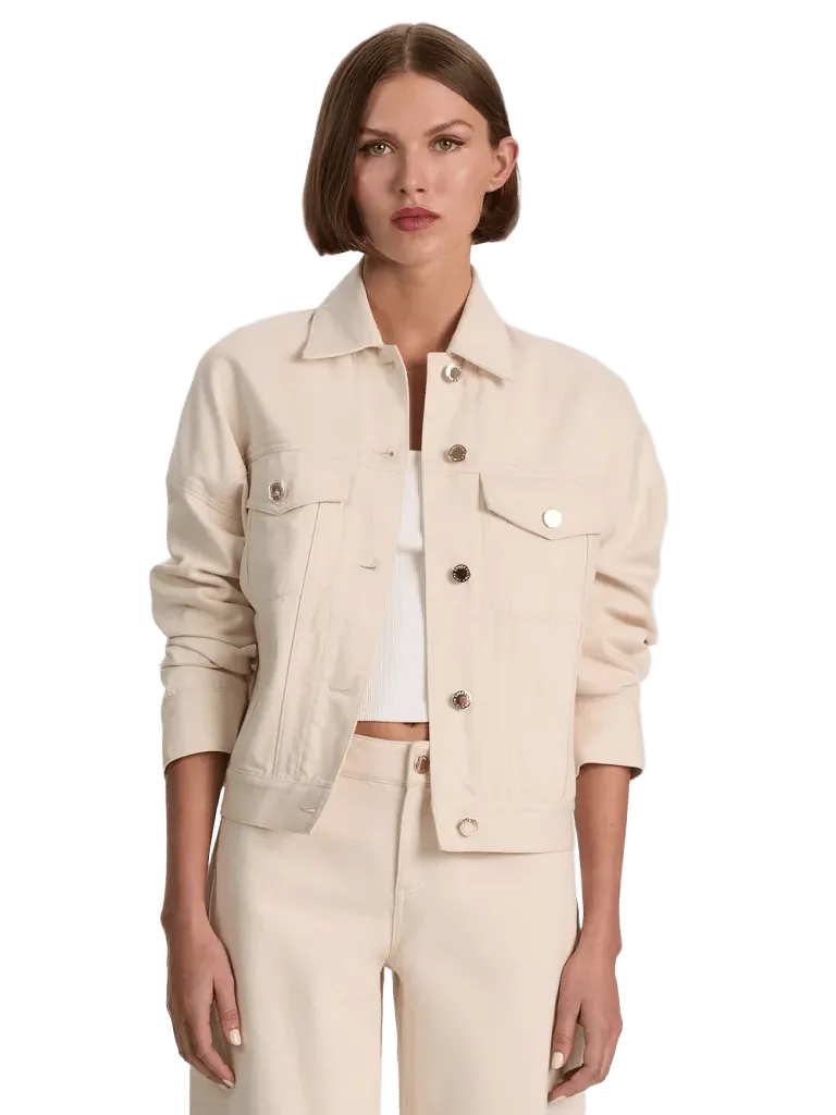 JESSE OVERSIZED DENIM TRUCKER JACKET - NATURAL
