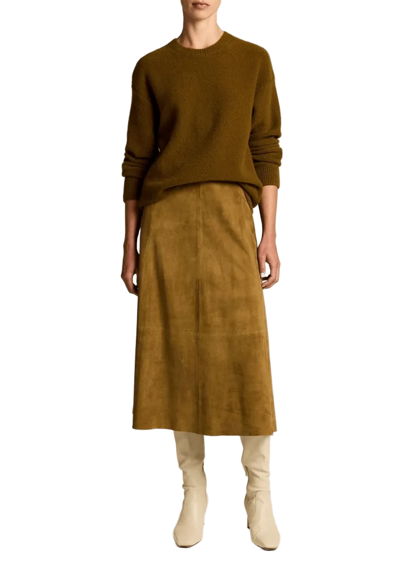 Suede Midi Skirt