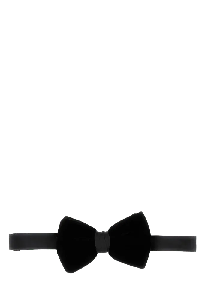 Giorgio Armani Velvet Bow Tie — Black