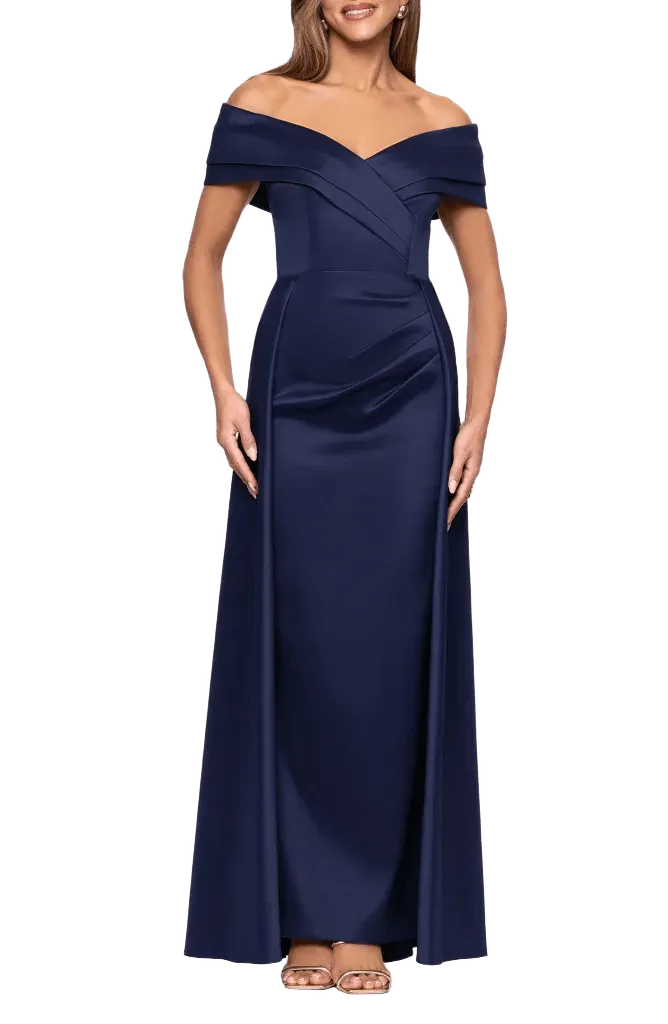 Off the Shoulder Mikado Gown