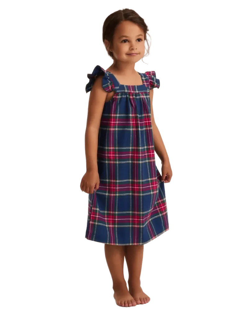 Girl's Brushed Twill Clara Nightgown in Windsor Tartan