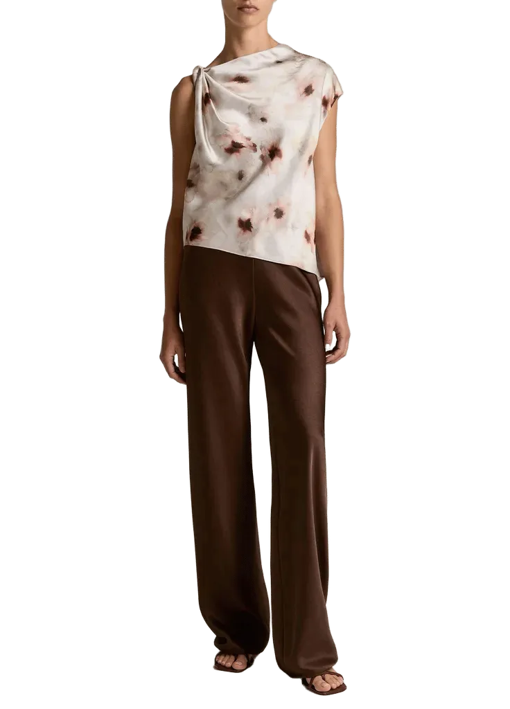 Colette High-Rise Fluid Satin Bias Pant