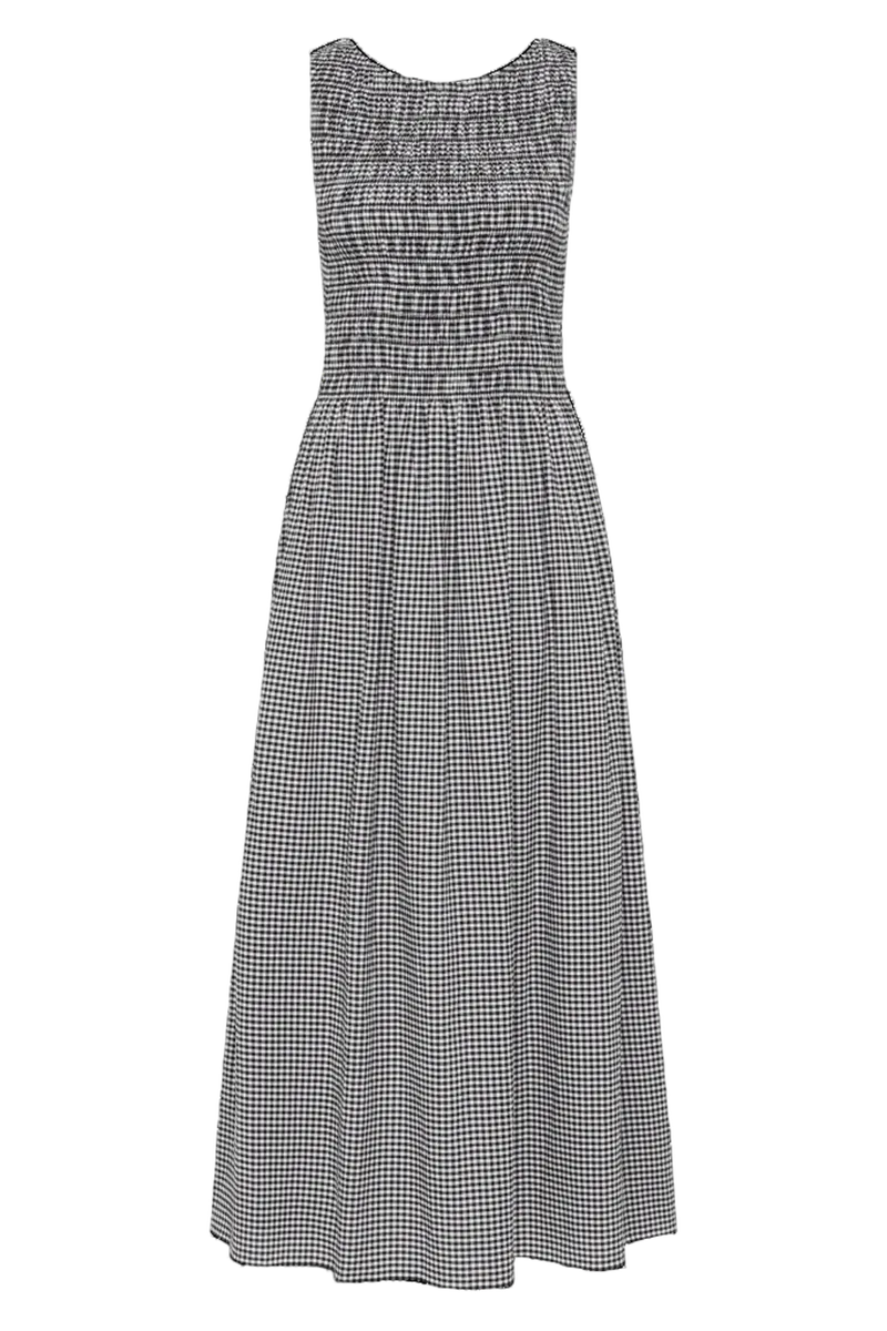 Carina Maxi Dress Cantinho Gingham Black