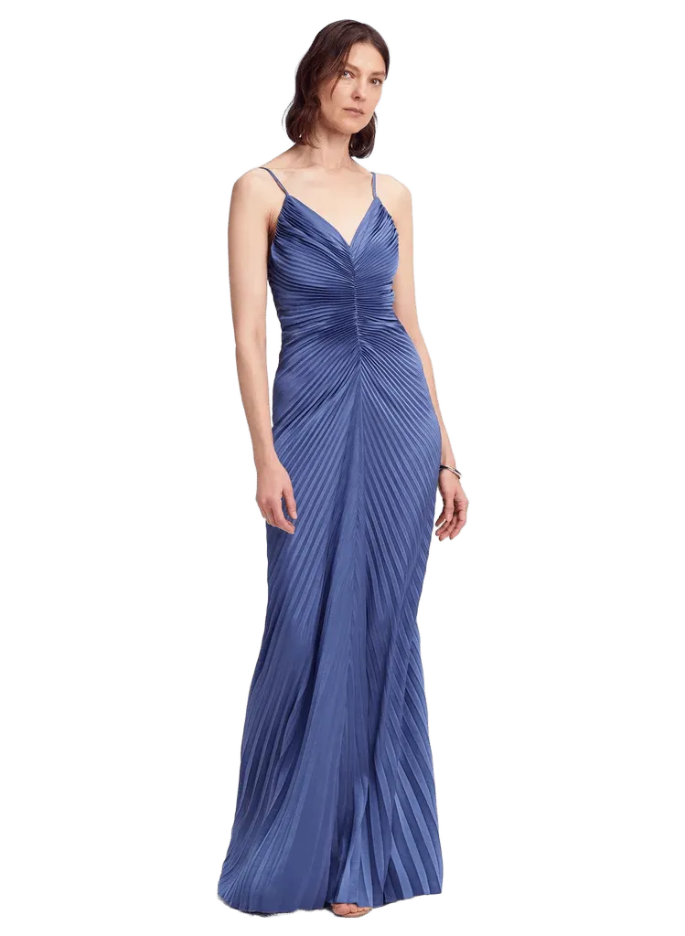 Genevieve Pleated Satin Gown