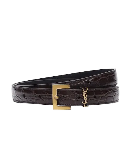 Cassandre croc-effect leather belt
