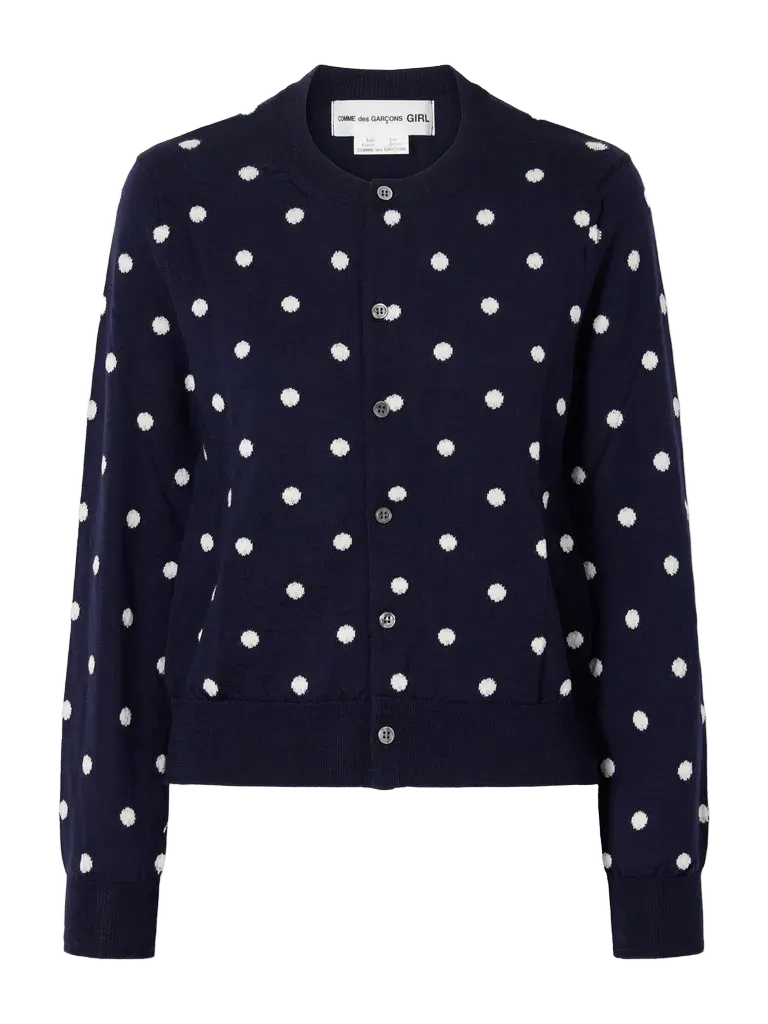 Polka-dot wool cardigan